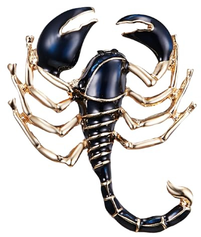 Broche esmaltado de escorpión, broche de metal con diseño de insectos, abrigo de animales, pin de solapa, pin de escorpión, broche esmaltado de animales para mujeres y hombres, traje de ropa, joyería