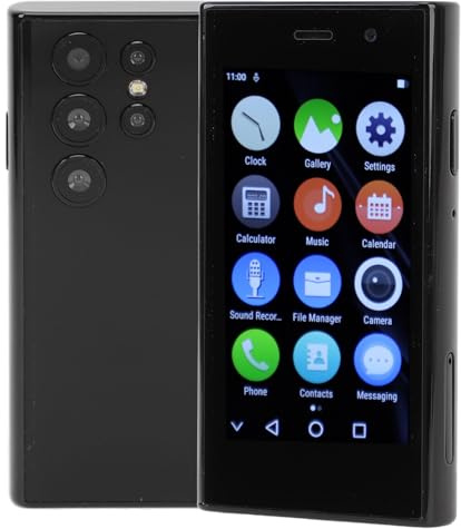 GOWENIC S24 Pro Mini Smartphone, 3 Inch Screen 4G Smartphone for Android 9.0, 2GB 16GB, Dual SIM Dual Standby, 13MP Camera, 1950mAh Battery, Support BT, WhatsApp (Black)
