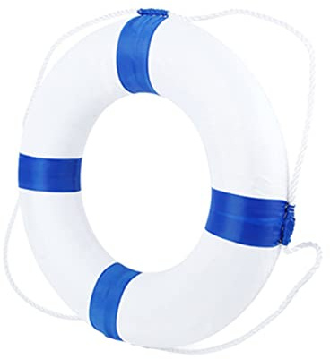 Gcroet Anello da Nuoto per Bambini da 3 a 10 Anni Diametro da 20 Pollici Galleggiante da Nuoto con Corda Blu Bianco Accessorio di Sicurezza per Il per Bambini...
