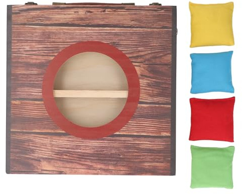 Lybunair Juego de Cornhole plegable portátil, juego interactivo de lanzamiento de puf rebelde de agua, para fiestas, campamentos y actividades en el patio trasero (círculo rojo)