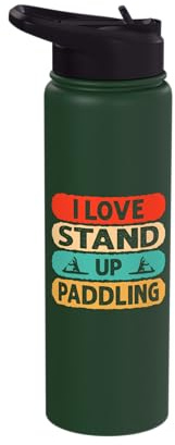 I Love Stand Up Paddling Paddle Kayak Stainless Steel Insulated Water Bottle