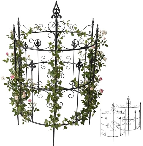 CLP Treillage en Metal Lot de 2 Klivia, Support decoratif a Pointes, Montage Facile, Ideal pour rosiers et clematites au Jardin, Couleur:Anthracite