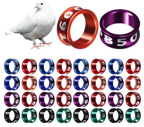 Healeved 50 Pcs Metal Pigeon Rings Easy to Use and Identify Snap Band for Pigeons and Chicks with Wide Application in Poultry Foot Marking Random Color