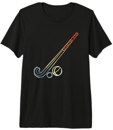 Dibujo de Palo y Bola de Hockey sobre Hierba Camiseta Premium