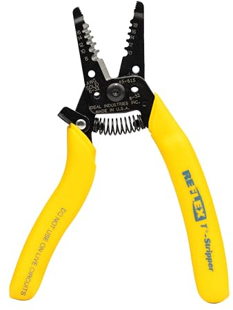 IDEAL Electrical Reflex Super T-Stripper Wire Strippers, 8–16 AWG Solid, 10–18 AWG Stranded, Ergonomic Wire Cutter and Stripping Tool with Textured Sleeves, Locking Handle