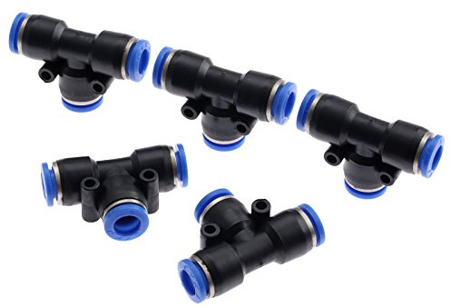 5pcs Water Hose Quick Connect T-Junction PE8 Pneumatic Air 3 Way Quick Fittings Connector 8mm Tube Hose