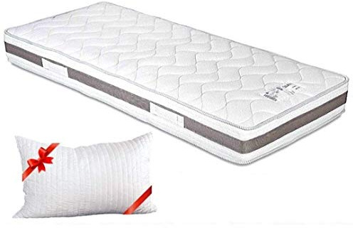 Evergreenweb - Materasso Una Piazza e Mezza 120x190 alto 20cm a Molle in Acciaio e Waterfoam con CUSCINO Memory, Ortopedico contro Mal di Schiena RIGIDO EXTRA COMFORT x tutti Letti, Reti Fisse OFFERTA