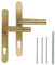 Premium Drückergarnitur DHS 92mm - Schildbreite 32mm, Farbe:Gold F4, Griffart:Griff-Griff