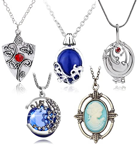 HJYZY 5 st vampyr dagvandring Katherine safir Elena Gilbert öppning Vervain medaljong Bonnie halsband galax och halvmåne kosmisk måne hänge smyckesset