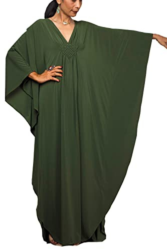 L-Peach Camicia da Notte Oversize da Donna Kaftan Bohemien Maxi Loungewear Abito da Spiaggia