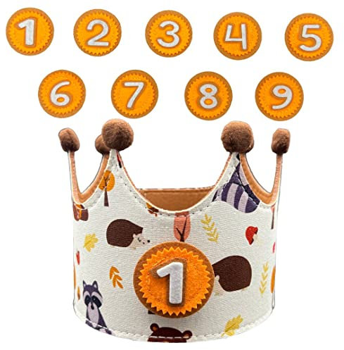Ph Pro Heat Geburtstagskrone - Krone Geburtstag - Geburtstagskrone Mädchen Junge - Krone Erster Geburtstag Einstellbar und mit Austauschbaren Zahlen von 1-9.