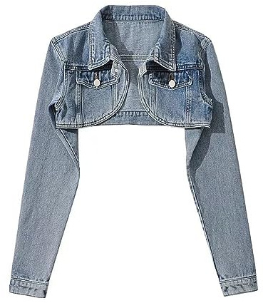 Cazadora Vaquera Mujer,Chaqueta Vaquera Recortada Para Mujer, Bolero Desgastado, Encogimiento De Hombros, Tops Cortos, Elástico A Medida, Camionero, Prendas De Vestir, Botón Corto, Abrigo Vaquero, C