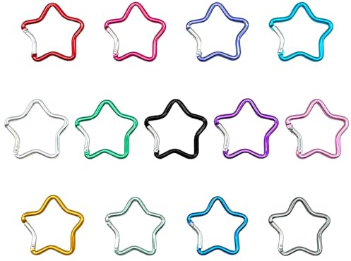 MMDOCO 13 moschettoni a clip, moschettone di bloccaggio, fibbia da arrampicata a forma di stella, in lega di alluminio di alta qualità, per campeggio, escursionismo, viaggi, pesca, zaino