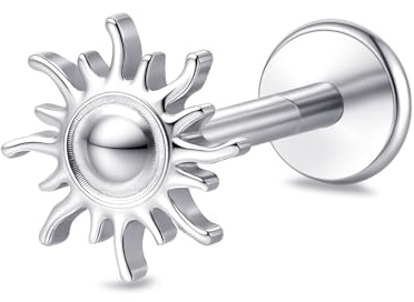 limerencia piercing al tragus 18G, piercing al labbro in titanio medico ipoallergenico helix piercing orecchio, perno labret con 6mm 8mm 10mm aste per ombelico lingua sopracciglio labbro setto naso
