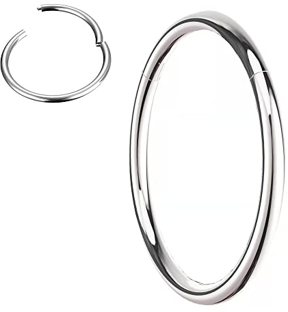 Body CAC Titanium 22G/20G/18G/16G/14G Gold Black Clicker Nose Hoop Ring