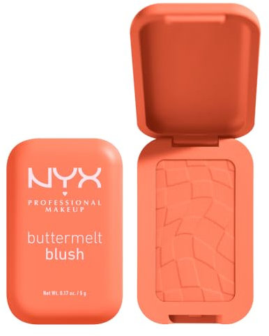 NYX Professional Makeup Buttermelt Blush, Cremige Textur mit Shea Butter, Mandelbutter & Mangobutter, Einfach zu verblenden für einen frischen Look, Farbe: Sooner The Butta