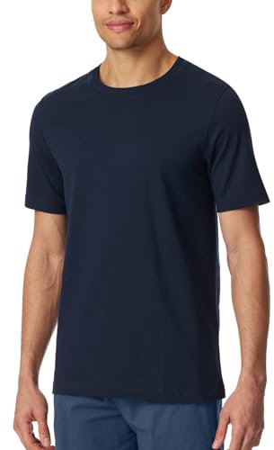 Schiesser Herren Schlafshirt Kurzarm Rundhals Bio-Baumwolle - Mix + Relax