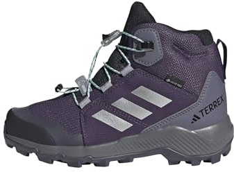 Adidas Unisex - Bambini e Ragazzi Terrex Mid Gore-Tex Hiking Shoes Kids, Aurora Plum/Silver Met./Semi Flash Aqua, 38 EU
