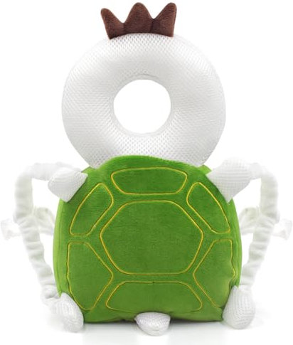 JINYJIA Baby Head Schutzpolster, Atmungsaktive Baby Schutzkissen, Verstellbares Rückenschutzkissen, für Kinder Von 4 Bis 24 Monaten, zum Krabbeln Lernen und Laufen Lernen,Schildkröte