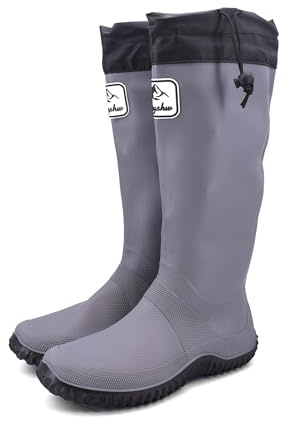 JOMIX Stivali da Pioggia Uomo Donna Antiscivolo Stivaletti Gomma Impermeabili Pieghevoli Scarpe Alte da Pesca Escursione Campeggio Lavoro Giardino Impermeabilità Totale Leggeri e Compatti