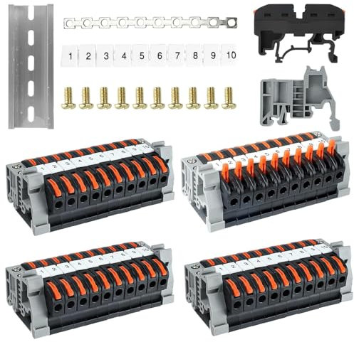40 Pezzi Morsetti Elettrici Rapidi, Morsettiere su Guida Din, Morsettiera Elettrica PCT-211 0,08-4 mm², Morsetto Elettrico Distribuzione per il Collegamento e la Conversione dei Circuiti