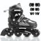 Größenverstellbare Inline-Skates mit Schutzausrüstung für Kinder (4-12 Jahre) – Leuchträder, Anfängerfreundlich, Indoor/Outdoor geeignet für Jungen & Mädchen Schwarz-Silber (M(32-35 EU/210-240 mm))