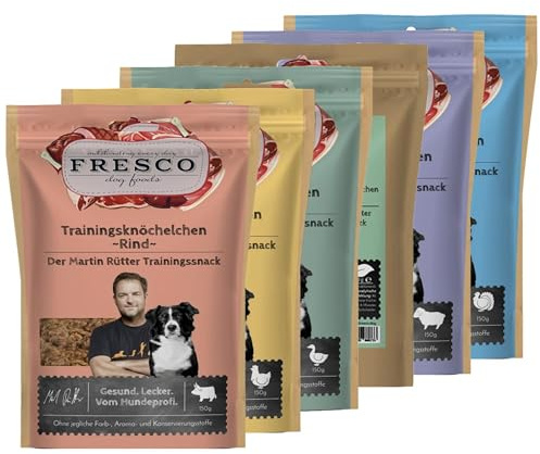 FRESCO Dog Martin Rütter Trainingsknöchelchen 150g PROBIERPAKET | getreidefreie & gesunde Hundeleckerlies | aus frischem Fleisch | 100% natürliche Zutaten | für Belohnung, Training und als Snack