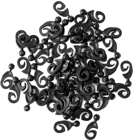 Lyreh 50pz Ganci per Tende Gazebo, Ganci Binari Gazebo Scorrevoli Plastica Esterni Accessori Pratici per Casa Hotel Tende Finestre (Nero)