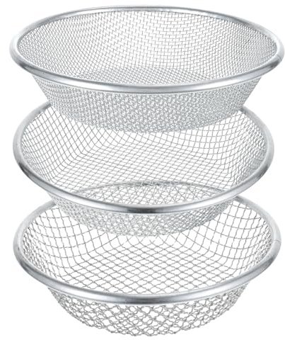 Rainmae 3 Stück Gartensieb 30 cm Sieblochgröße 3 6 10 mm Robust und rostgeschützt Erdsieb Metall Kompostsieb für Erde Steine Kompost und Sand