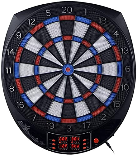 SBJKLYRN Bersaglio per Freccette, con Display LCD for Il punteggio, Bersaglio for Freccette Anello Esterno in Rete a Doppia Protezione, for 16 Giocatori e 27 Giochi 243 Varianti