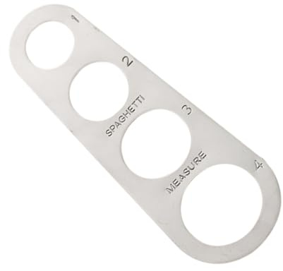 SHINEOFI Mesureur de Pâtes en Acier Inoxydable 4 Trous Ustensile à Spaghetti Précis pour Portions Outil de Mesure Métal Cuisine Domestique et Professionnelle Doseur Pratique Pâtes