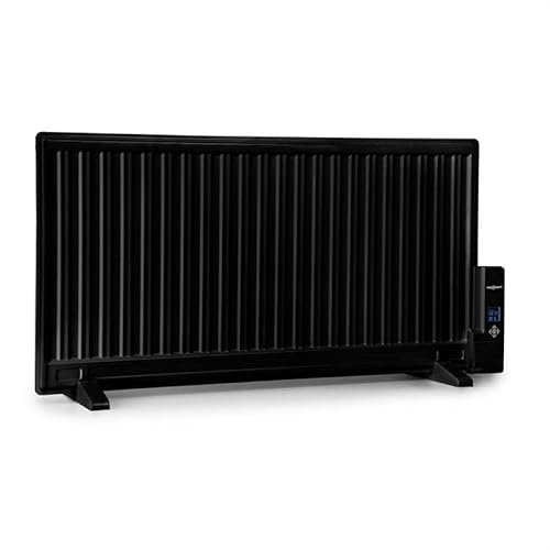 oneConcept Wallander - Termosifone Elettrico, Radiatore ad Olio, Stufa Elettrica con Termostato a Variazione Continua, Display LED, Timer, Possibile Montaggio a Parete, 1000 W, Nero