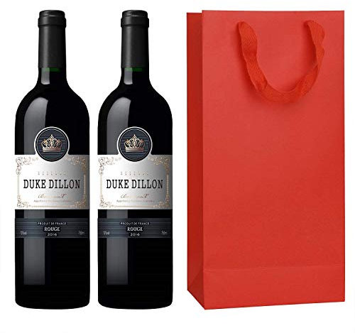 JIAHG 10er Packung Flaschentüten Geschenktüten Kraftpapier Weintasche Tragbare Flaschentasche Wein Sekt Champagner Weintragetüten Weinbeutel mit Henkel für Einladung Weihnachten, für 2 Flasche