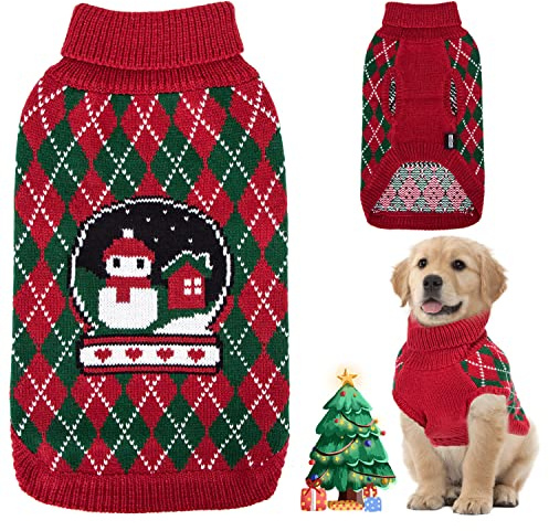 Nobleza - Maglioncino Cane Natale, Vestiti Gatto Cane, Natale Animale Domestico Costume, Pullover Autunnali per Cani, Maglia per Cani di Taglia Piccola o Media, L