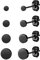 YADOCA 4 Paare G23 Titanium Ohrstecker Hypoallergen für Damen Herren Mädchen Schwarz Ohrstecker Runde Scheibe Ohrringe für Empfindliche Ohren 2/3/4/5mm