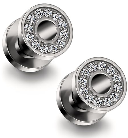 Pexveiuu 4G F316 Titanium Ear Gauges Screw Fit Flesh Tunnels Plugs Expander Stretchers Earrings Hypoallergenic Implant Medical Surgical Steel Earring External Plug Piercing Jewelry for Women Men 3mm