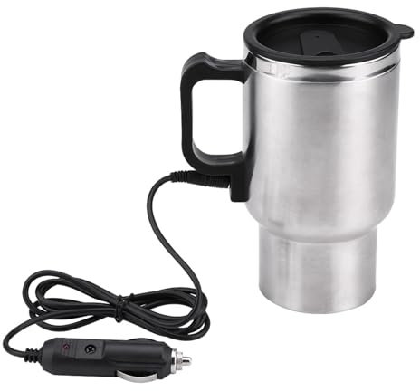 Incar Bouilloire électrique de voyage en acier inoxydable 12 V 450 ml pour chauffer l'eau, le café, le lait et le thé