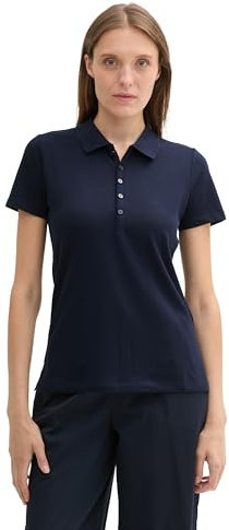 TOM TAILOR Damen 1044731 Piqueé Polo Shirt, 10668-Sky Captain Blue, Small