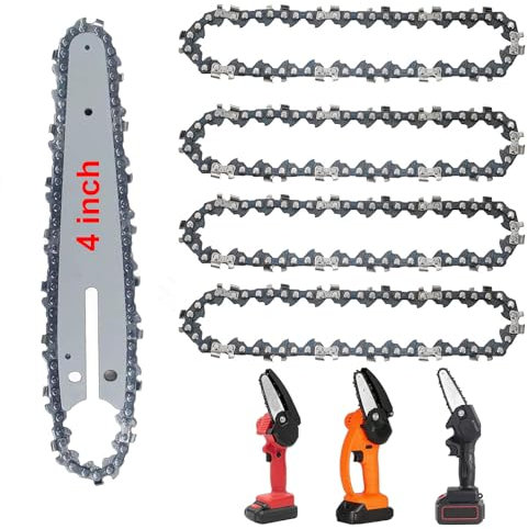 5 Pack Mini Chainsaw Chain - 4 Inch Replacement Saw Chain, Guide Saw Chain for Mini Chainsaws for Wood Branch Cutting