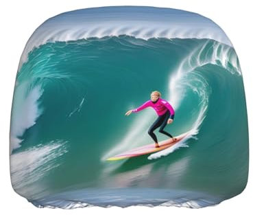 YYHWHJDE Surfer People Prints Auto-Kopfstützenbezug, einteilig, weich und bequem, elastisch, Autozubehör, einfach zu installieren