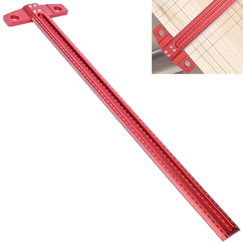 aleawol T Type Woodworking Scriber Ruler 600mm, 90° Right Angle Scribe