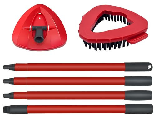 GFRED Serpillère Balai Kit Compatible avec Vileda Spin Turbo Balai à Franges Tête de Balai de Rechange Balai à Franges Base Manche de Serpillère de Rechange Kit Nettoyage pour Sols Salle de Bain