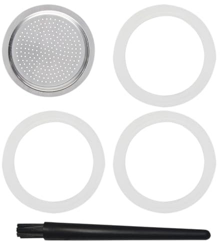 Landrain 3 pezzi guarnizione 6 tazze per caffettiera espresso, guarnizione con filtro in alluminio, ricambi per caffettiera