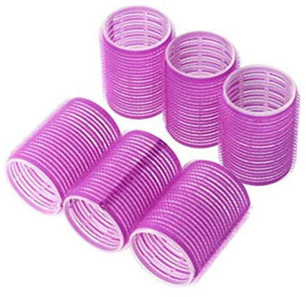 6 bigodini adesivi per capelli, strumenti per arricciare i capelli, senza calore, per casa, salone (viola)