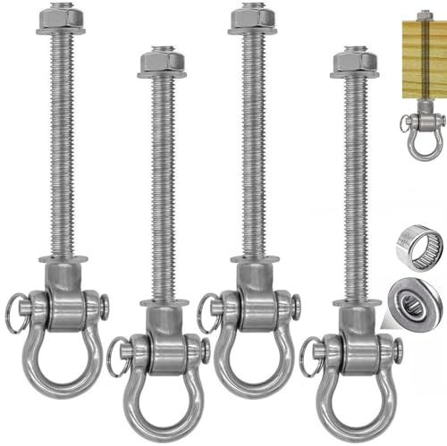 WWFFEN 4 Pièces Crochets pour hamac M10,Fixation balancoire Exterieur en Acier Inoxydable Suspension Chaise Crochets pour béton au Plafond pour Aire de Jeux extérieure Jardin Accessoire balancoire