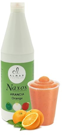 Almar - Sciroppo Superconcentrato per Granita, Gusto Arancia, Da Usare Con Base Granita Naxos, Pronto in Pochi Secondi, Ideale per Bar, Chioschi e Uso Domestico, Senza Conservanti, Bottiglia da 1kg