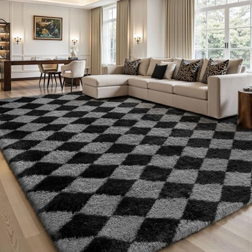 Sour Lemon Hochflor Teppich Wohnzimmer 200x300cm, Großer Flauschiger Carpet