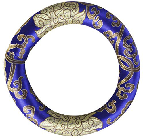 Cojín tibetano redondo hecho a mano con forma de cuenco tibetano, 17 cm, color morado