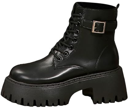 Botas De Mujer Botines Invierno Caña Ancha Biker Montar A Caballo aislamiento térmico Estilo Moderno Acabado en Pico fáciles poner y quitar para pies hinchados