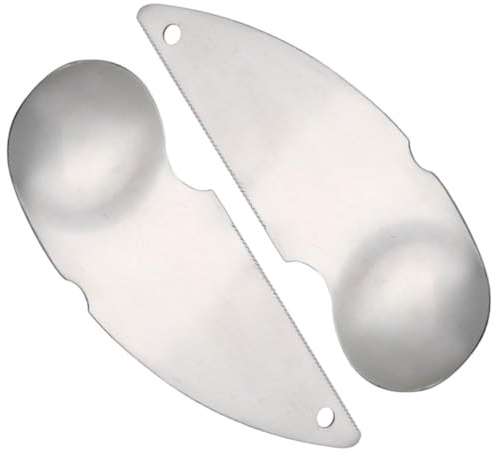 NOLITOY 2 piezas Cuchara Cortadora de Kiwi Acero Inoxidable para Pelar y Extraer Pulpa Herramienta Ligera y Compacta para Cocina Uso Kiwi Melocotón Limón y Naranja